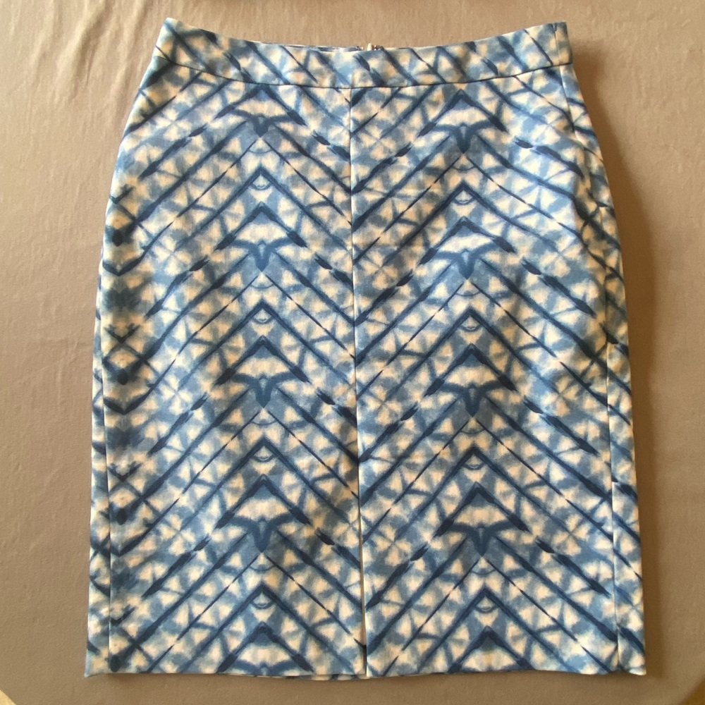 Banana Republic Blue and Cream Patterned Skirt